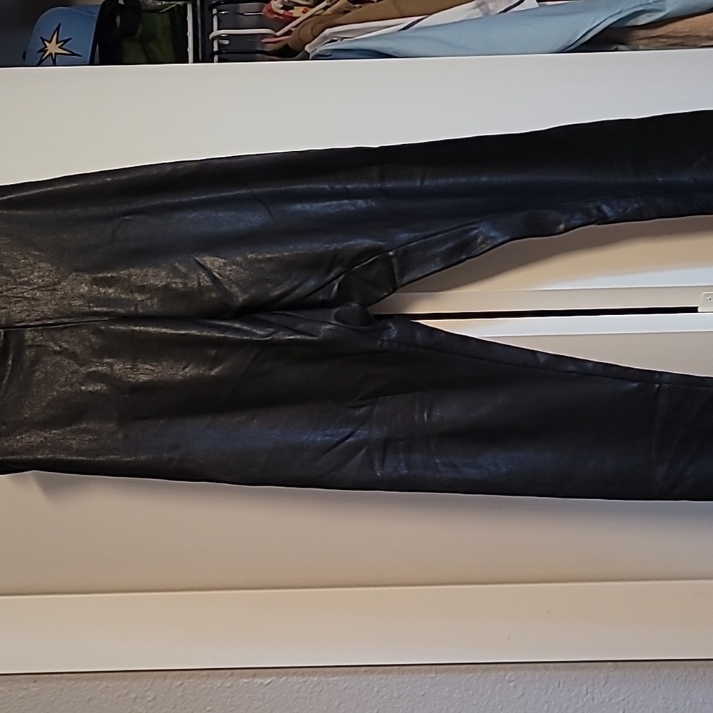 Faux leather pants